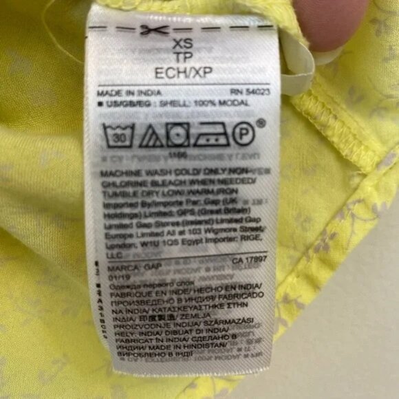 GAP Light Yellow Floral Blouse with Ruffle Neck - Picture 4 of 8